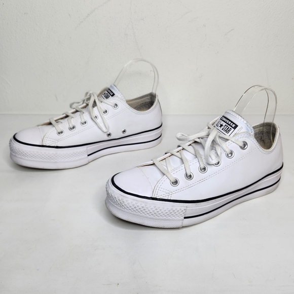 Converse Shoes - Converse CT All Star Leather Womens 8.5 Sneaker Lift Platform 561680C White